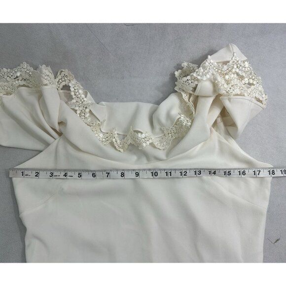 Dress the Population Beth Overlay Dress White Womens M Read - Picture 8 of 11